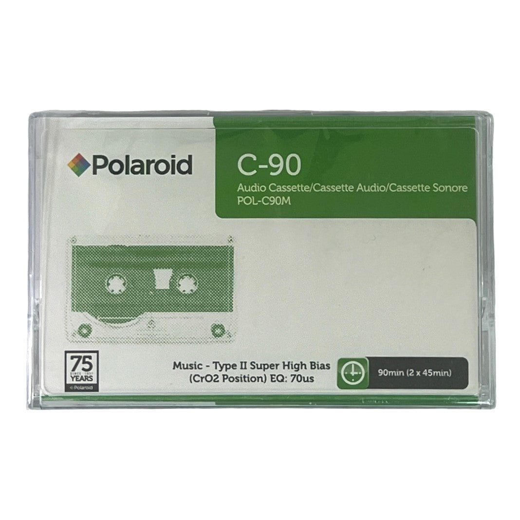 Polaroid Audio Cassette C-90 Type II Super High Bias CrO2 Position