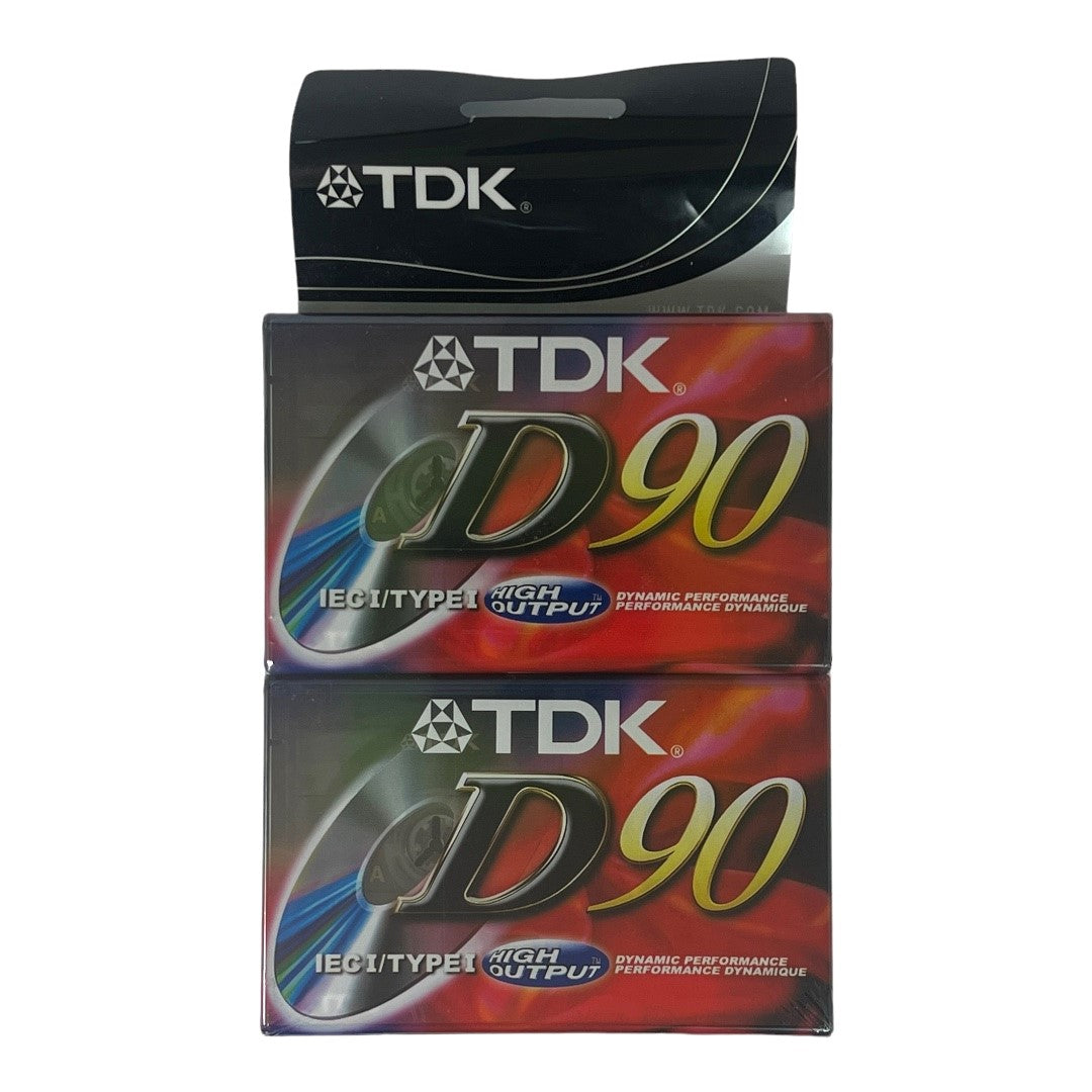 TDK Audio Cassette D90 High Output IEC I/ Type I - 2 pack
