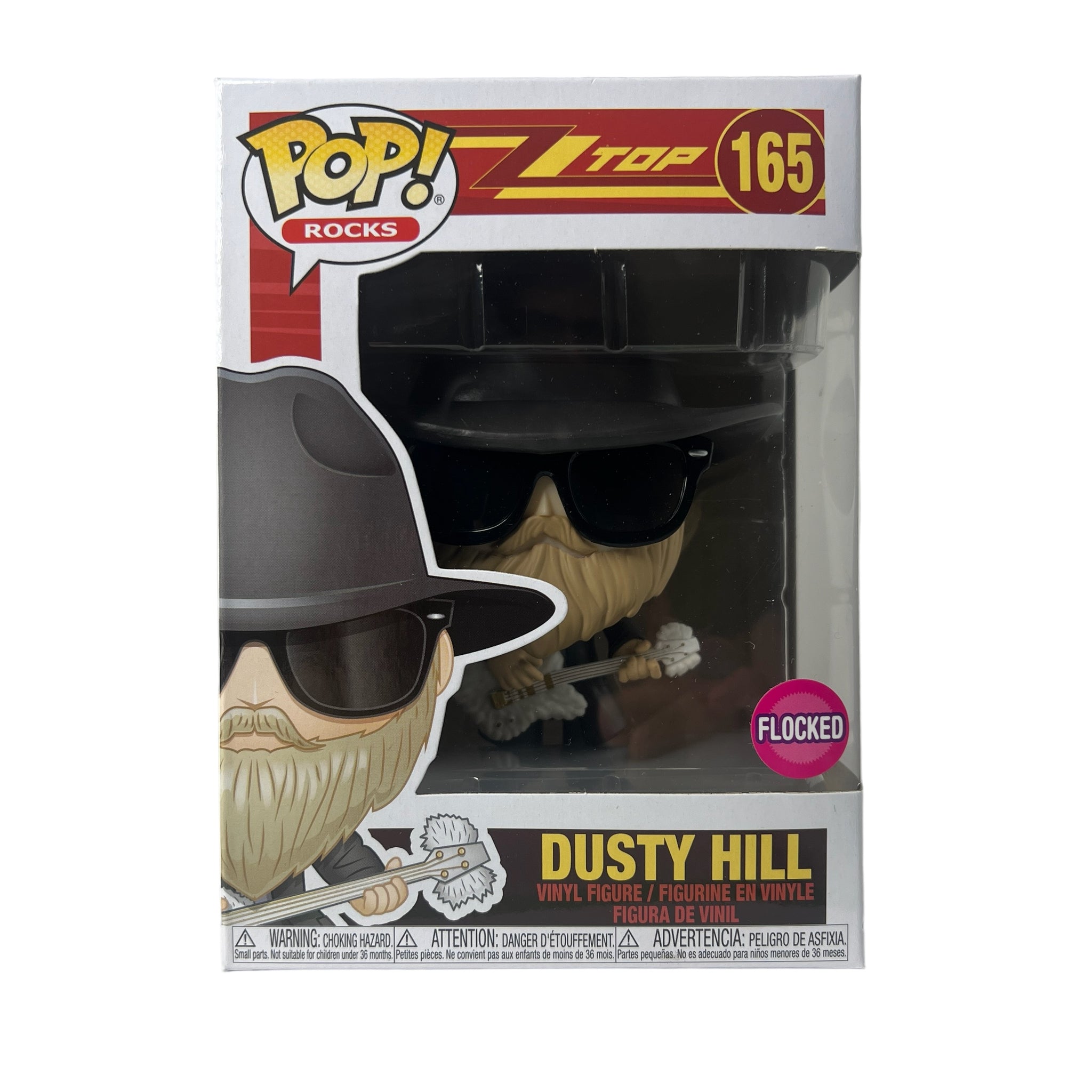 Funko Pop Rocks ~ ZZ Top Dusty Hill #165 Flocked