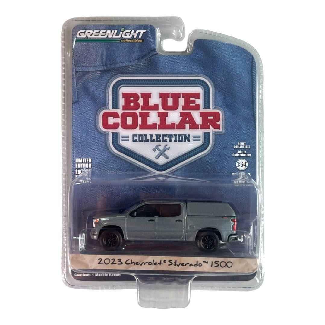 GreenLight ~ Blue Collar 2023 Chevrolet Silverado 1500. 1:64