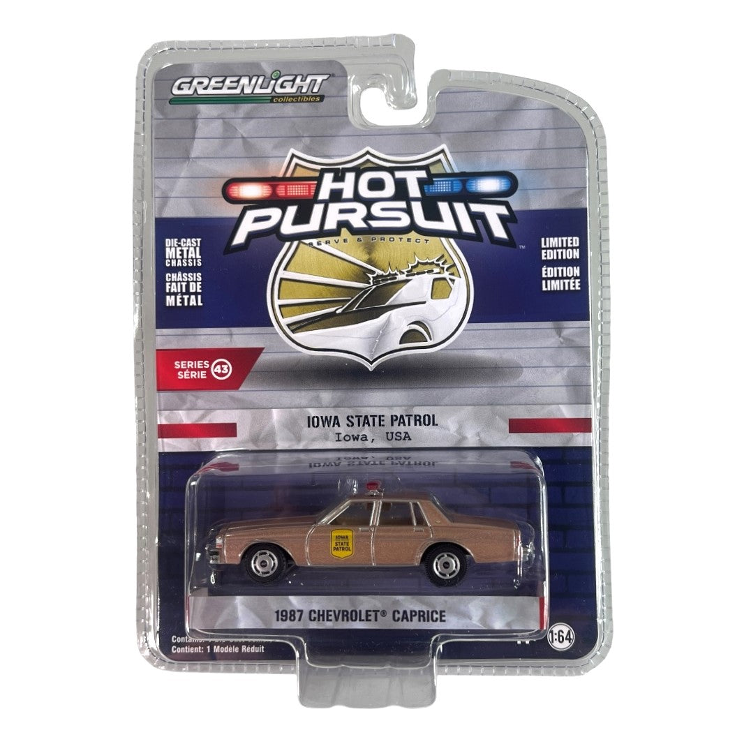 GreenLight ~ Hot Pursuit 1987 Chevolet Caprice - Iowa State Patrol. 1:64 Scale