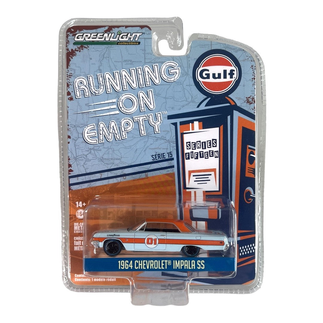 GreenLight ~ Running On Empty Gulf 1964 Chevrolet Impala SS. 1:64 Scale