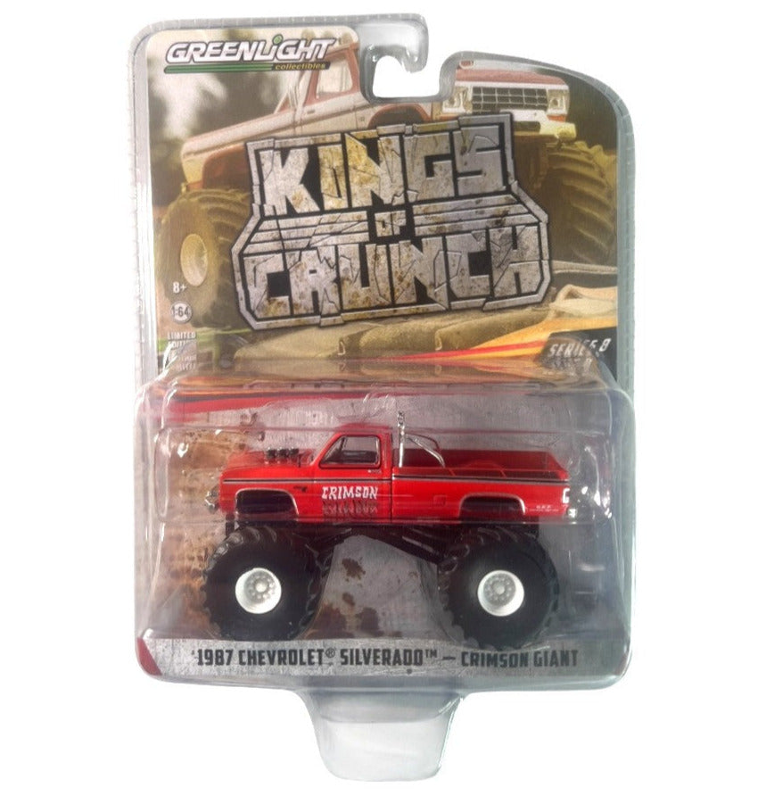 GreenLight: Kings Of Crunch 1987 Chevrolet Silverado - Crimson Giant - 1:64