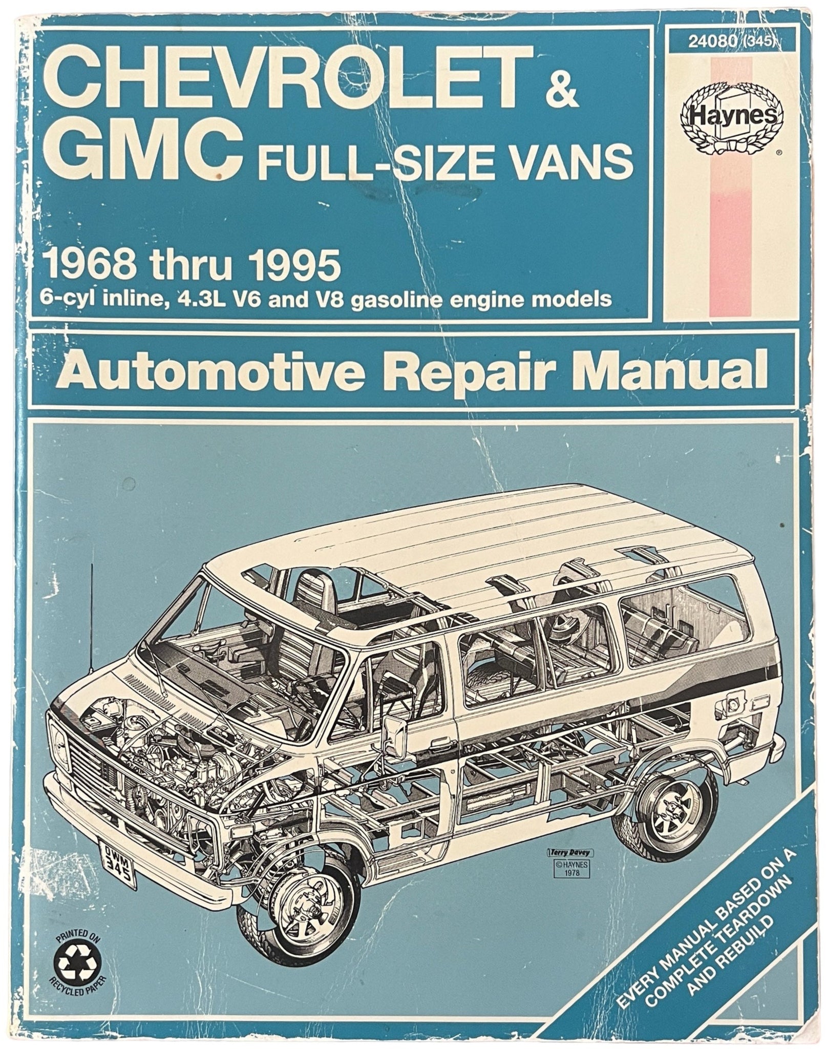 Haynes Repair Manual ~ Chevrolet & GMC Full Size Vans 1968 thru 1995