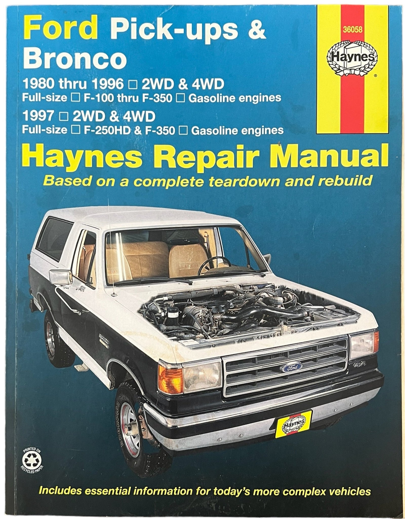 Haynes Repair Manual ~ Ford Pick-Ups & Bronco 1980 thru 1997