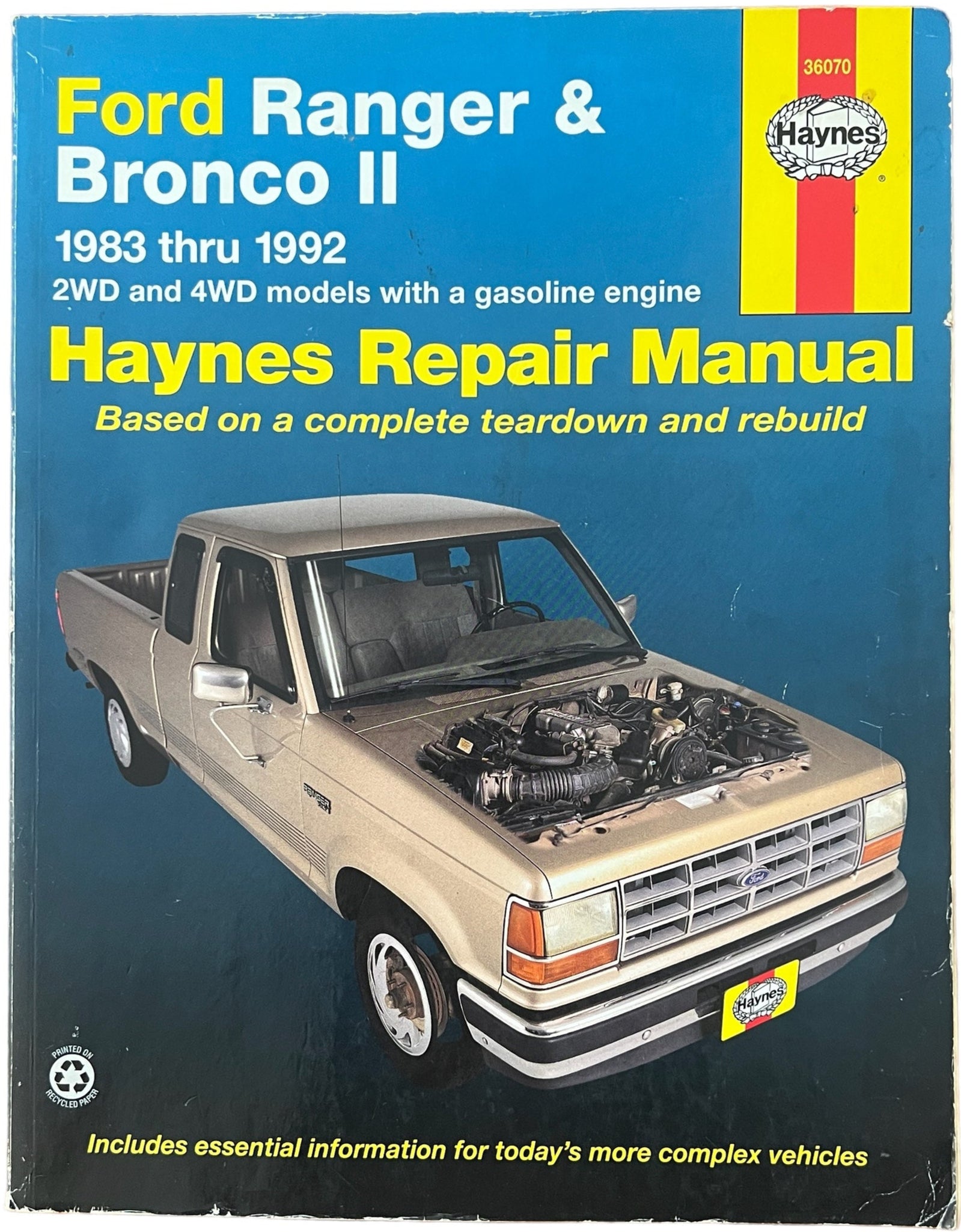 Haynes Repair Manual ~ Ford Ranger & Bronco II 1983 thru 1992