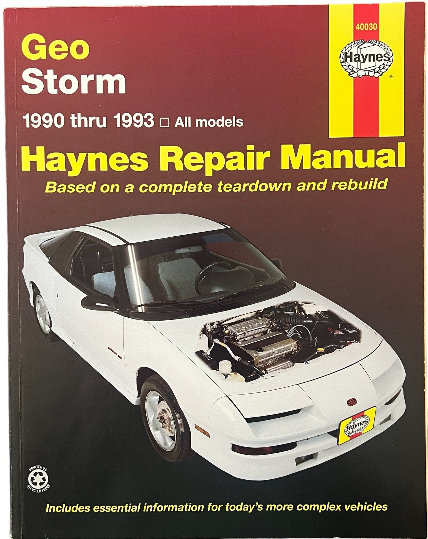 Haynes Repair Manual ~ Geo Storm 1990 thru 1993 All Models