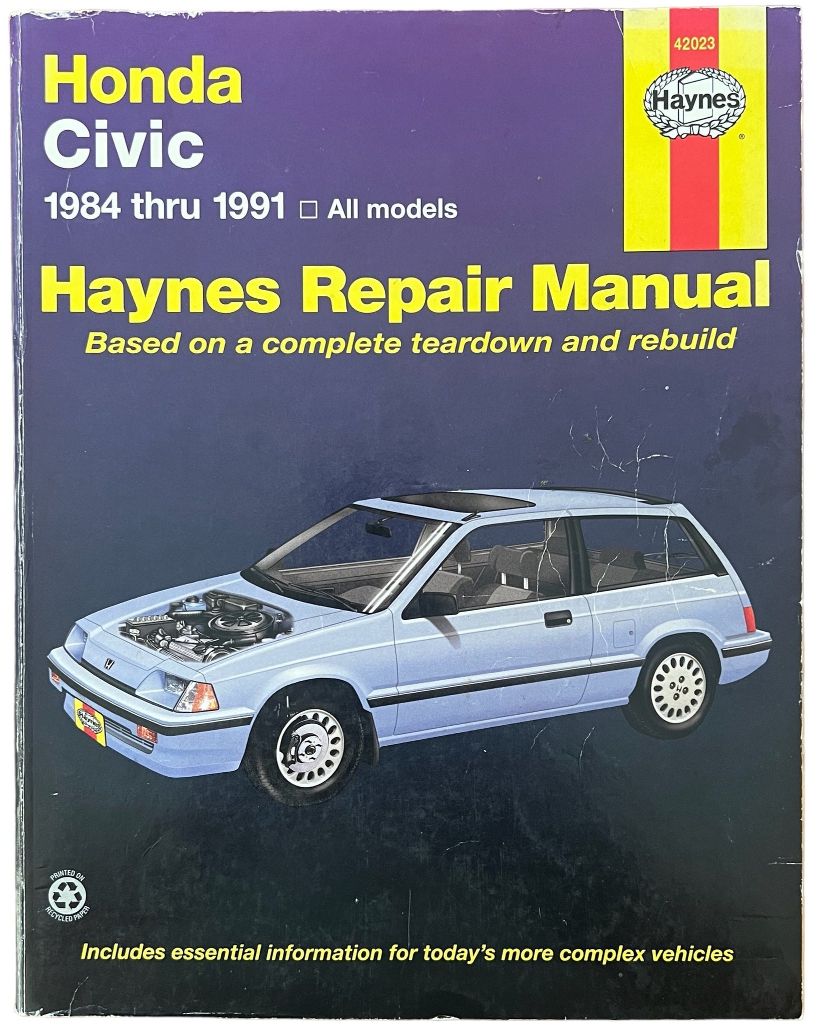 Haynes Repair Manual ~ Honda Civic 1984 thru 1991 All Models