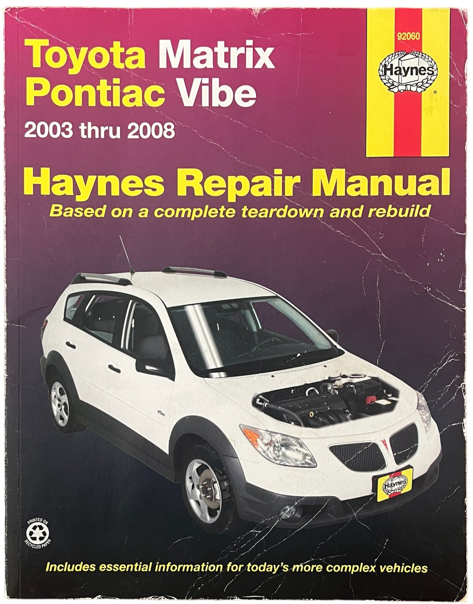 Haynes Repair Manual ~ Toyota Matrix / Pontac Vibe 2003 thru 2008