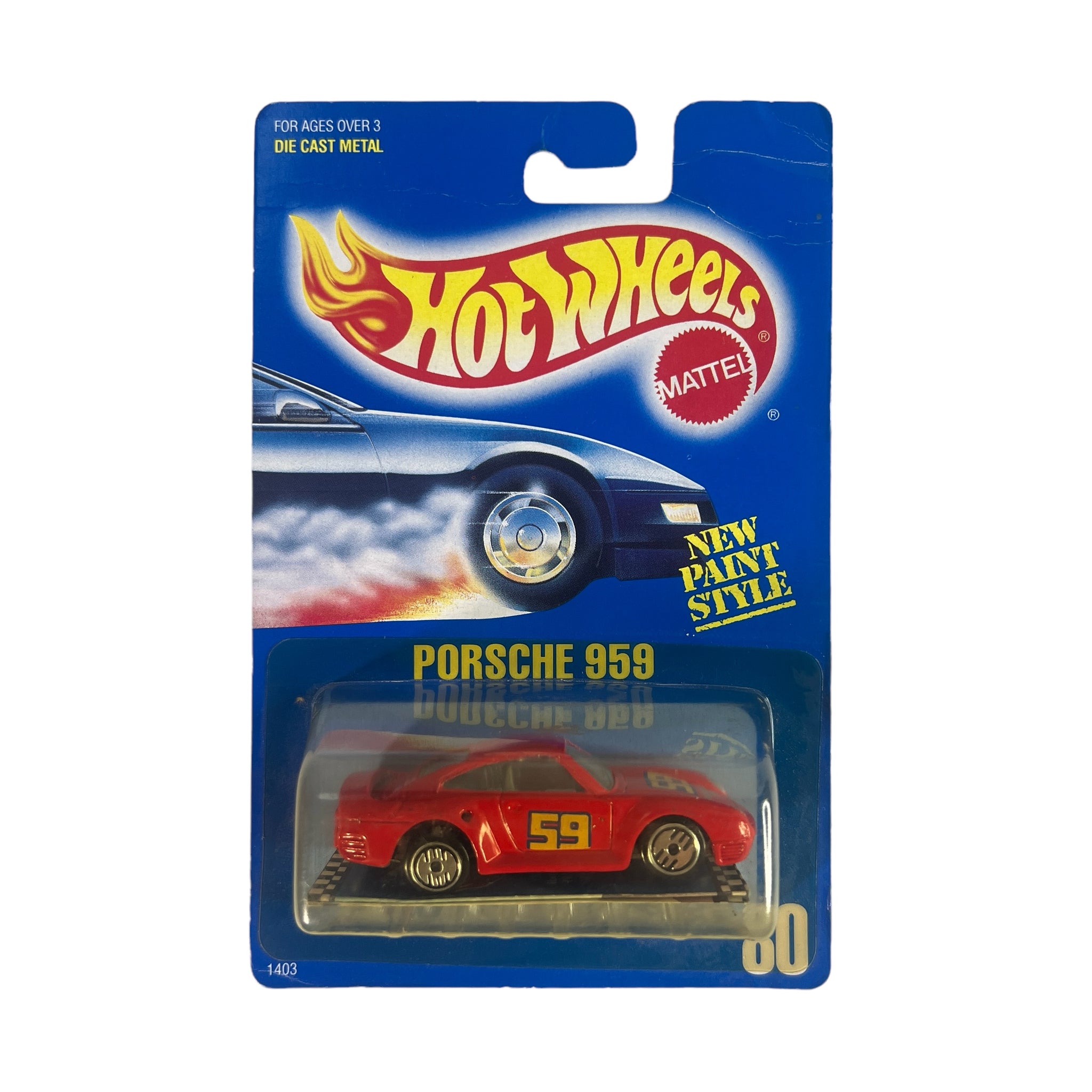 Hot Wheels ~ Porsche 959 on Blue Card Collector No. 80. 1:64 Scale