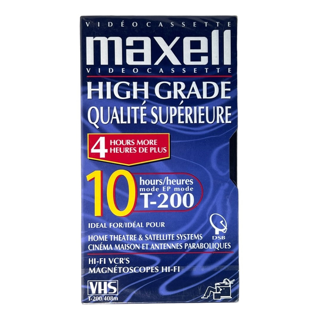 Maxell ~ High Grade T-200 10 Hrs VHS Video Cassette