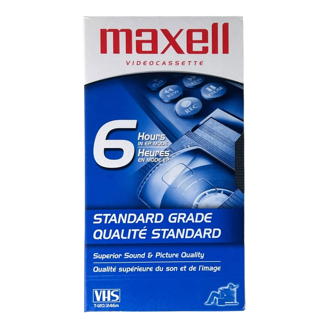 Maxell ~ Standard Grade T-120 6 Hrs VHS Video Cassette