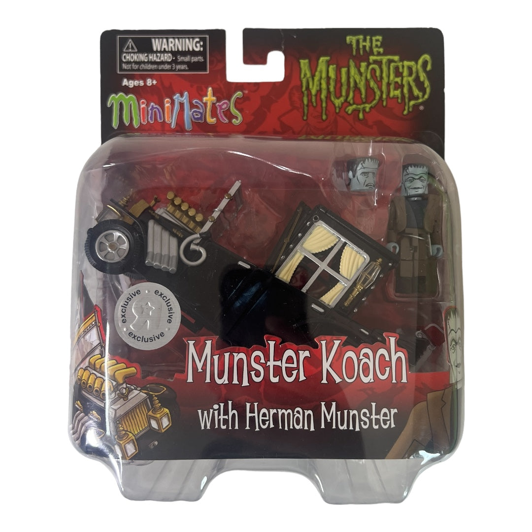 Diamond Select Toys ~ Mini Mates The Munsters - Munster Koach with Herman Munster