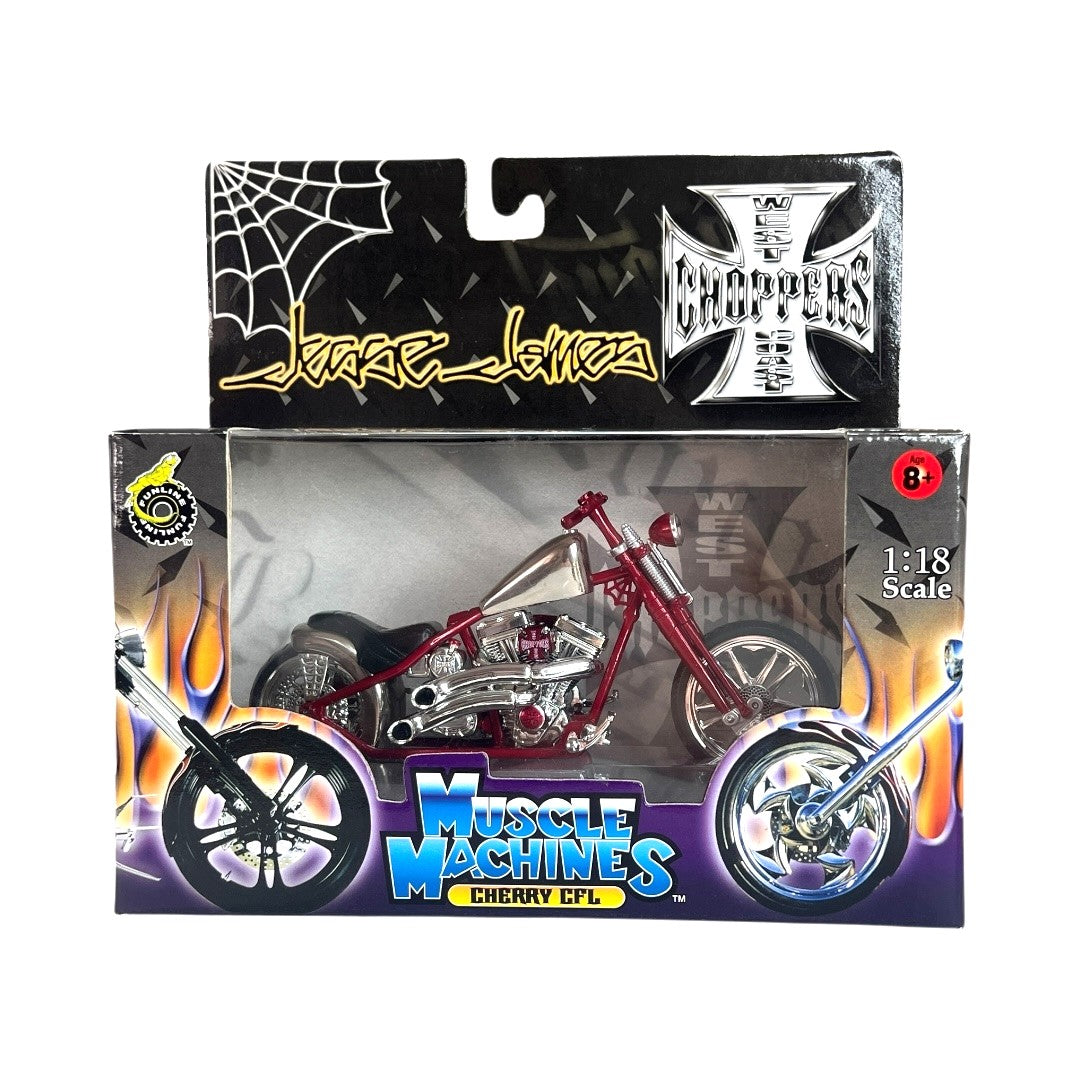 Muscle Machines - Jesse James - West Coast Choppers: Cherry CFL - Red - 1:18 Scale