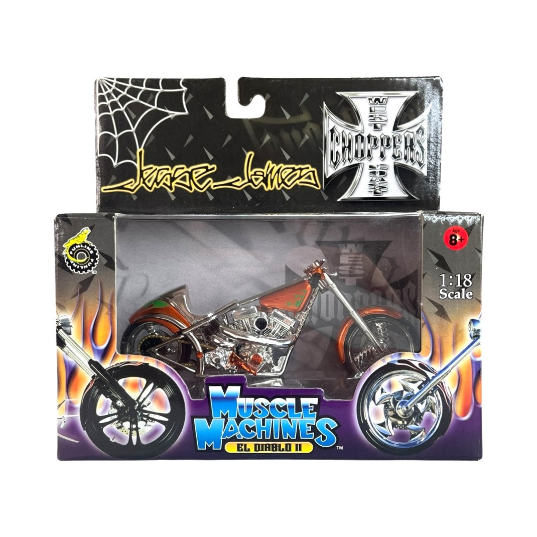 Muscle Machines - Jesse James - West Coast Choppers: El Diablo II - Copper - 1:18 Scale