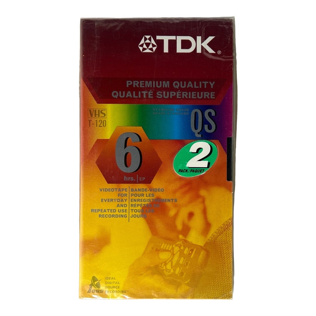 TDK ~ QS T-120 - 6 Hrs VHS Video Cassette 2 Pack