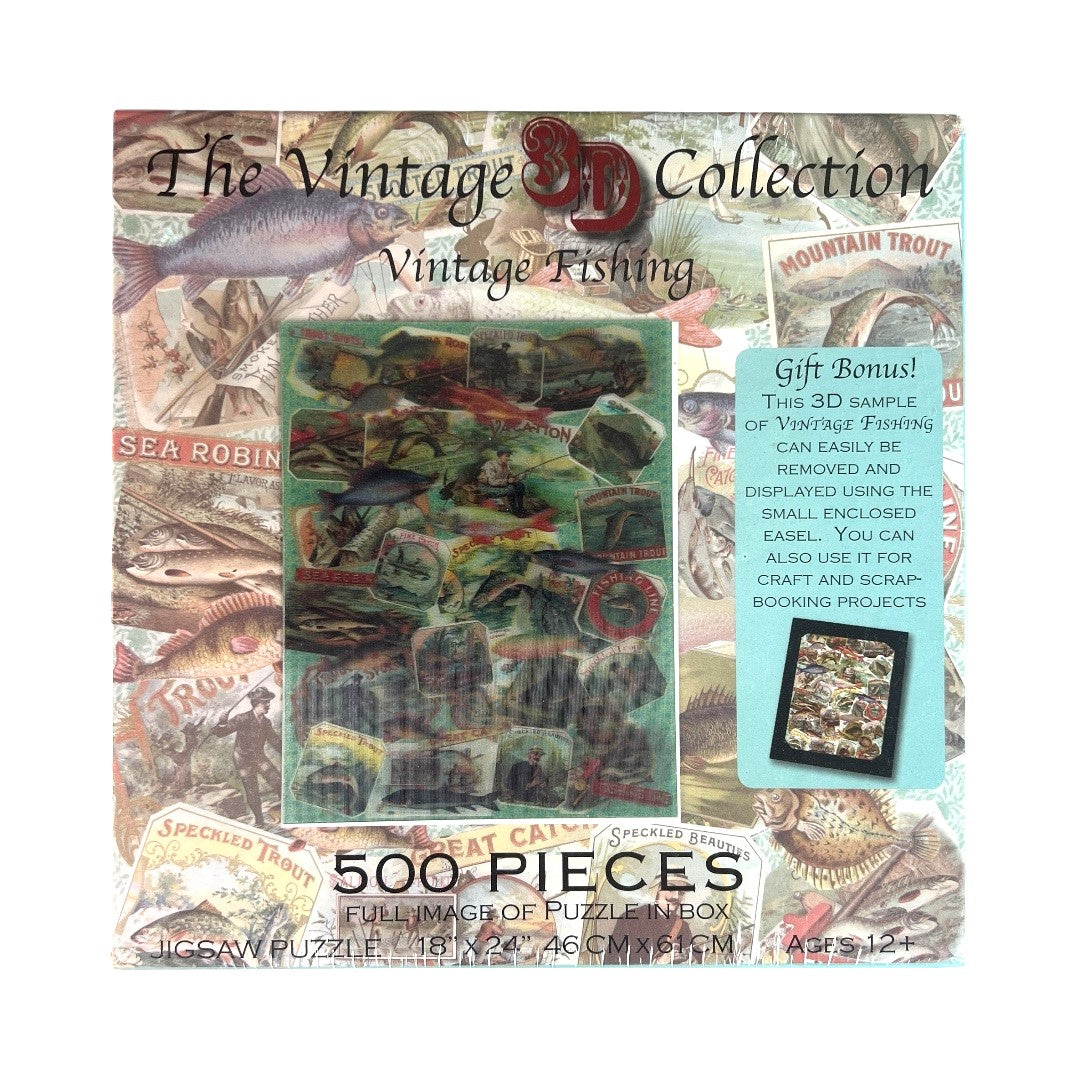 The Vintage 3D Collection - Vintage Fishing - 500 Piece Puzzle